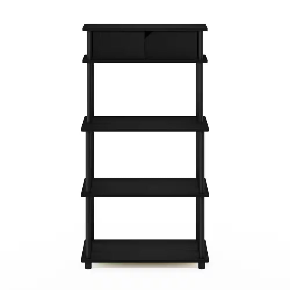 Turn-N-Tube Americano and Black Storage Shelf with Upper Cabinet