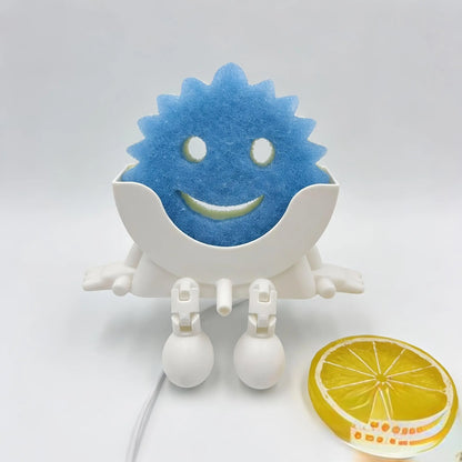 3D Printed Creative Sponge Holder, Fun Decorative Kitchen Sink Organizer, Fits Scrub Daddy Sponge, Funny Desktop Storage Rack for Cleaning Tools, Countertop Caddy