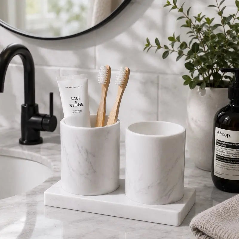 Multi-Functional Bathroom Organizer, Countertop Storage Solution for Toiletries, Compact Space-Saving Shelf