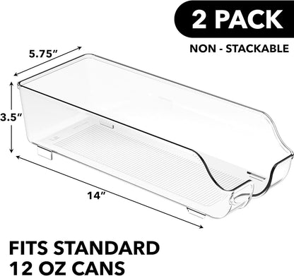Soda Can Organizer and Dispenser Set for Refrigerator or Pantry, 2-Pack