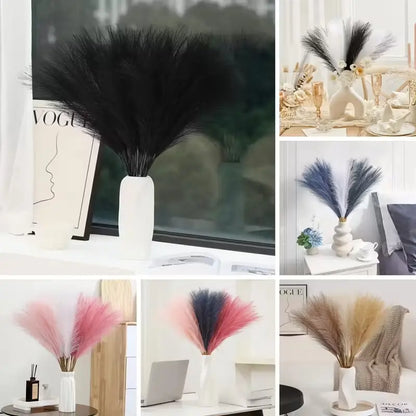 14Pcs Artificial Pampas Grass, Tall Faux Fur Grass, Large Fake Bouquet Branches, Floor Vase Fillers, Bohemian Decor for Home Kitchen, Fake Floral Decor, Artificial Plants