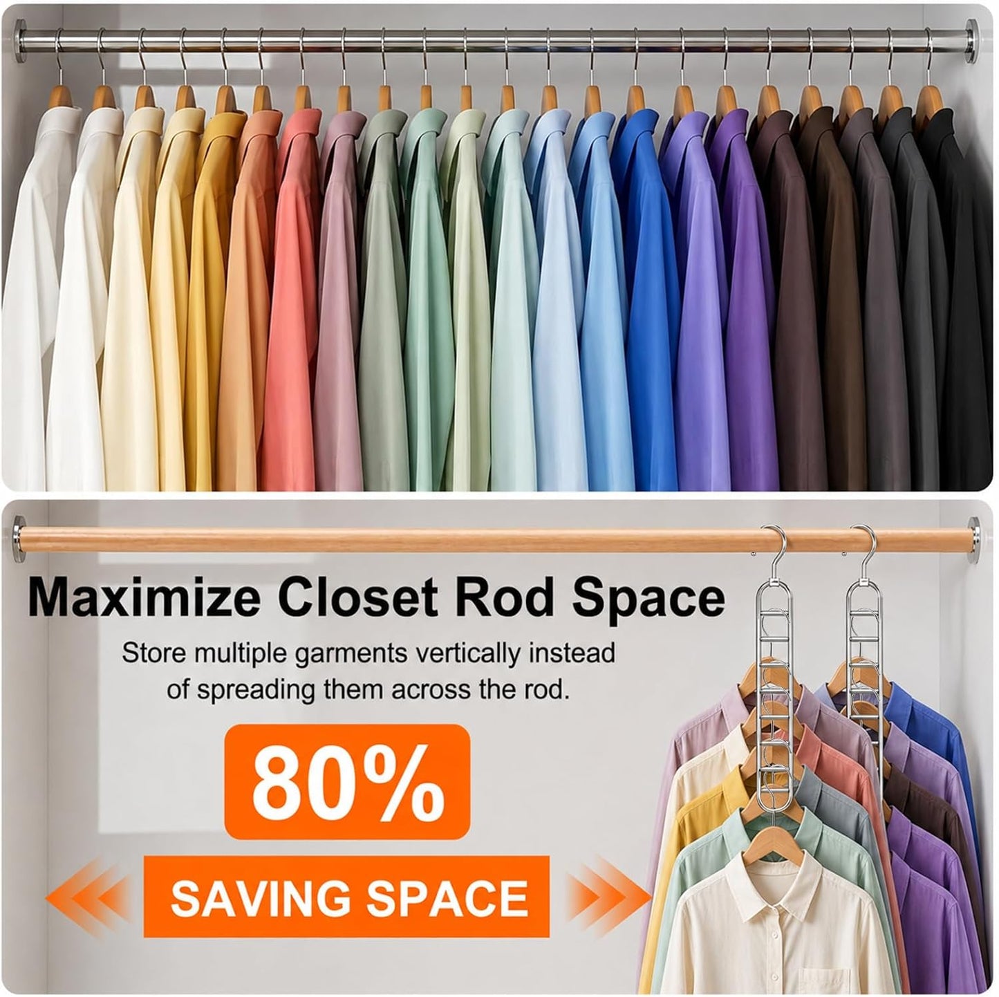 36-Hole Heavy Duty Space Saving Hangers for Closet Organizers and Storage