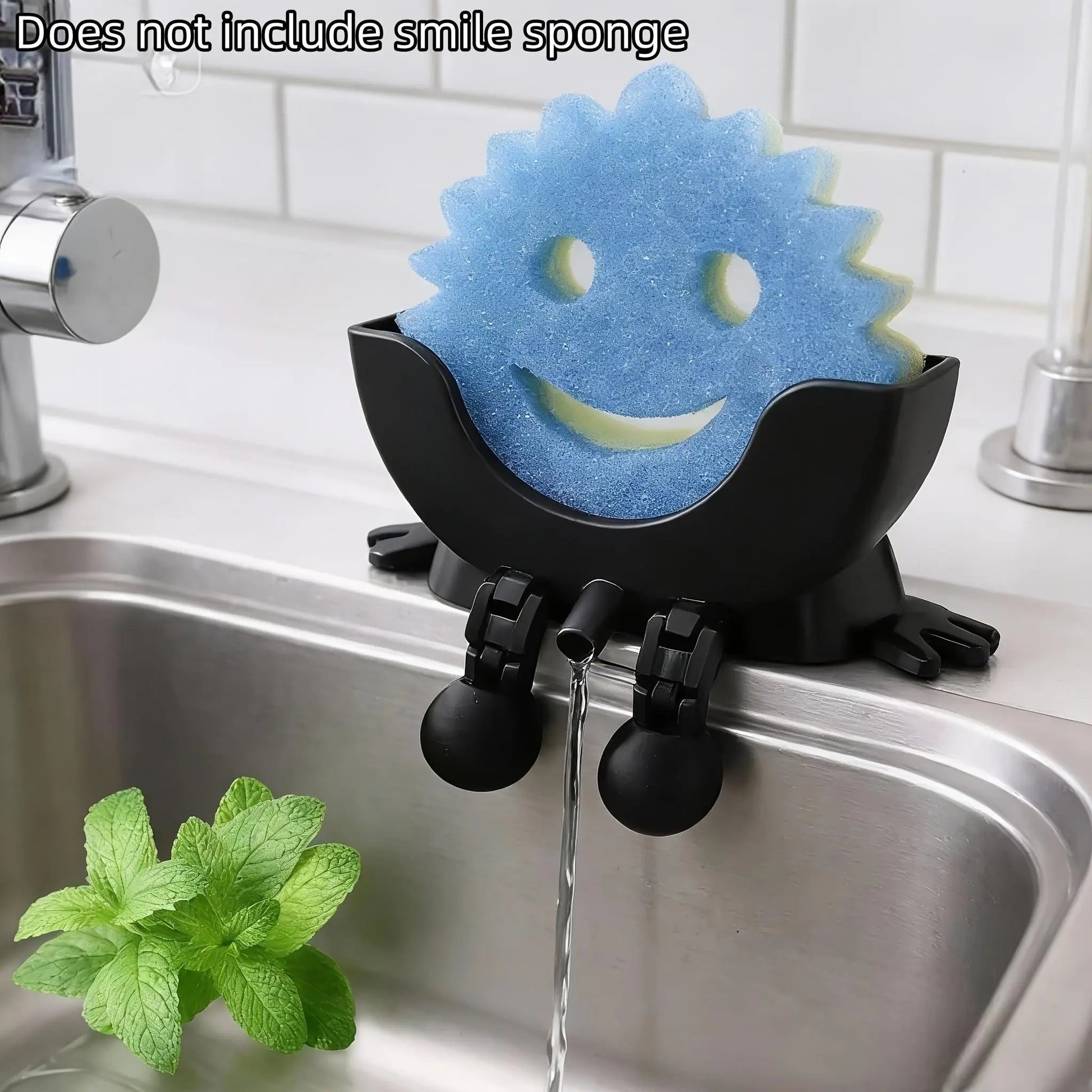 3D Printed Creative Sponge Holder, Fun Decorative Kitchen Sink Organizer, Fits Scrub Daddy Sponge, Funny Desktop Storage Rack for Cleaning Tools, Countertop Caddy