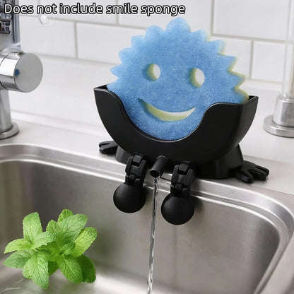 3D Printed Creative Sponge Holder, Fun Decorative Kitchen Sink Organizer, Fits Scrub Daddy Sponge, Funny Desktop Storage Rack for Cleaning Tools, Countertop Caddy