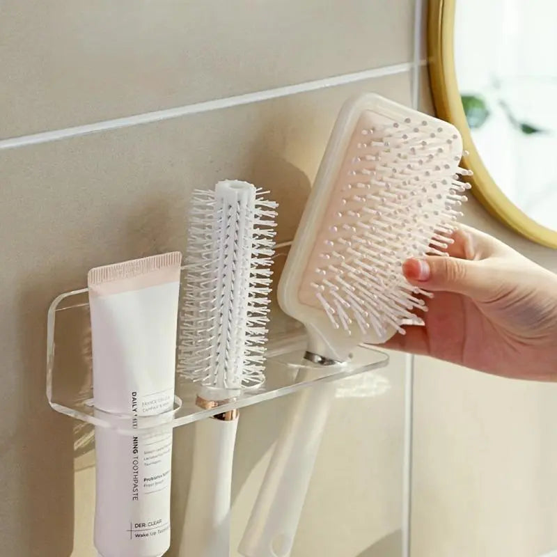 Bathroom Storage Rack, 1 Count Wall Mounted Bathroom Storage Rack, Waterproof Bathroom Organizer, Home Organizer for Bathroom, Bathroom Organizer Supplies, Bathroom Organization