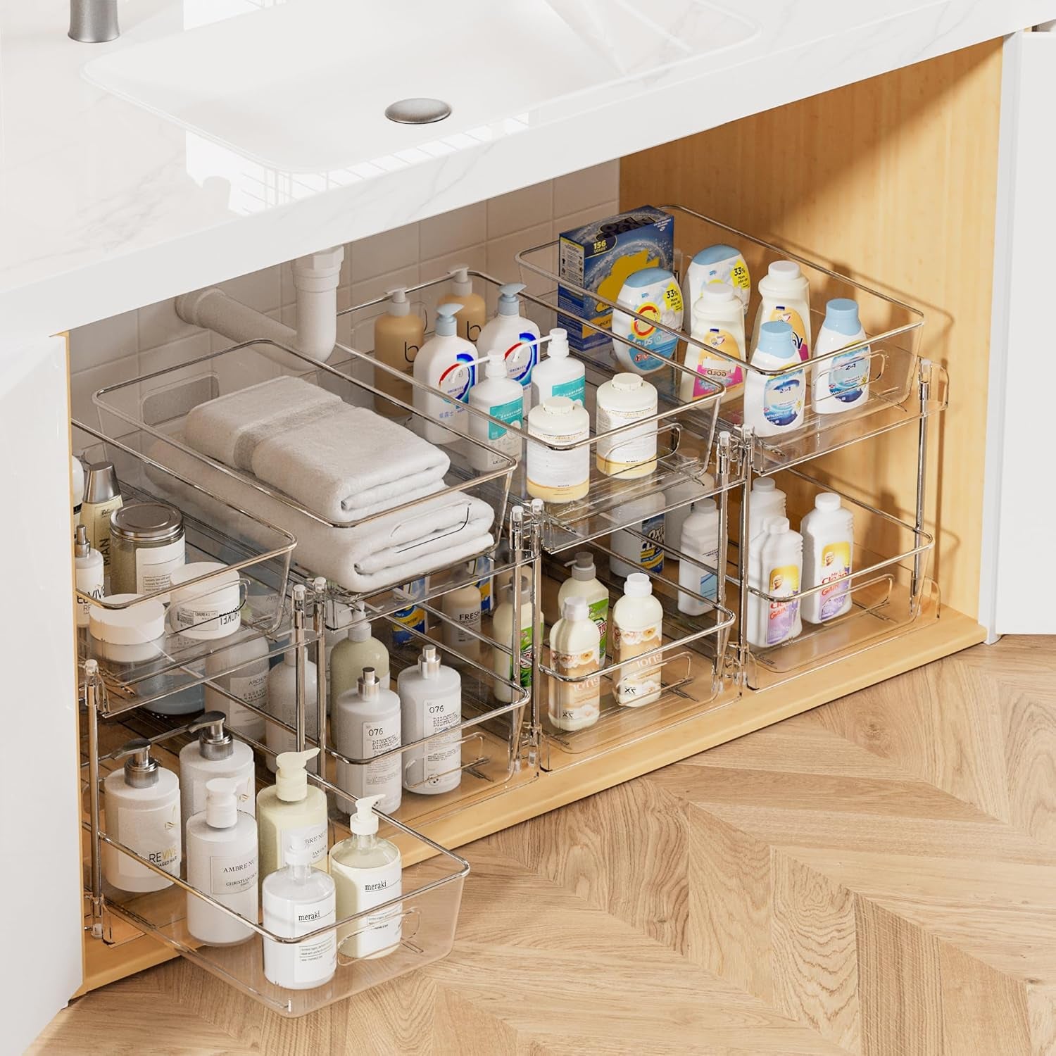 4-Pack Standard Under-Sink Bathroom Organizer