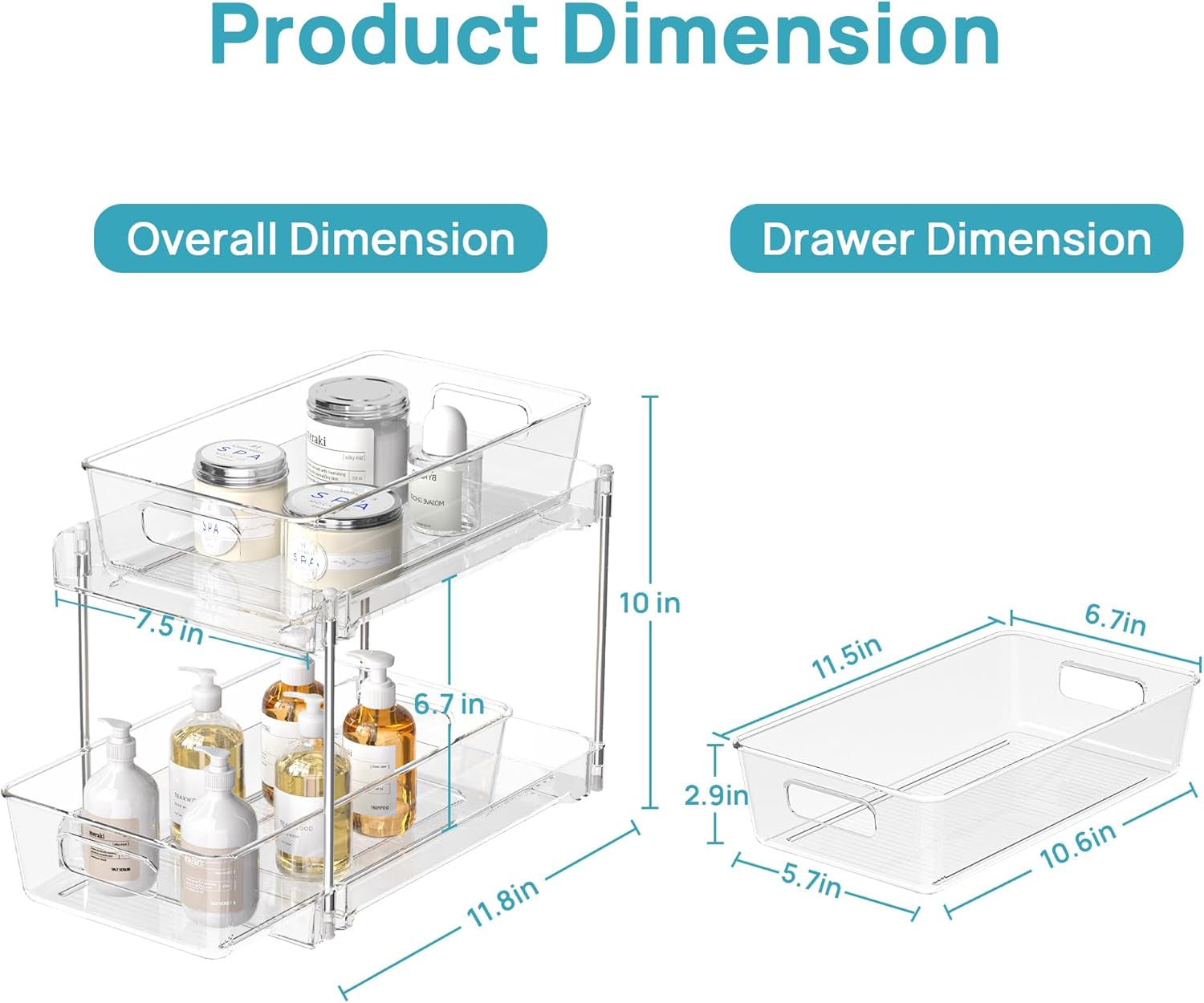 4-Pack Standard Under-Sink Bathroom Organizer