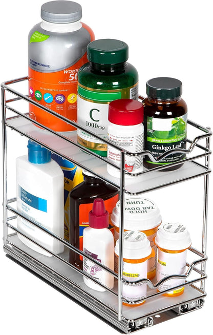 Pull-Out Cabinet Organizer for Spices and Canned Goods, Dimensions: 4.5"W x 10.375"D x 8.875"H