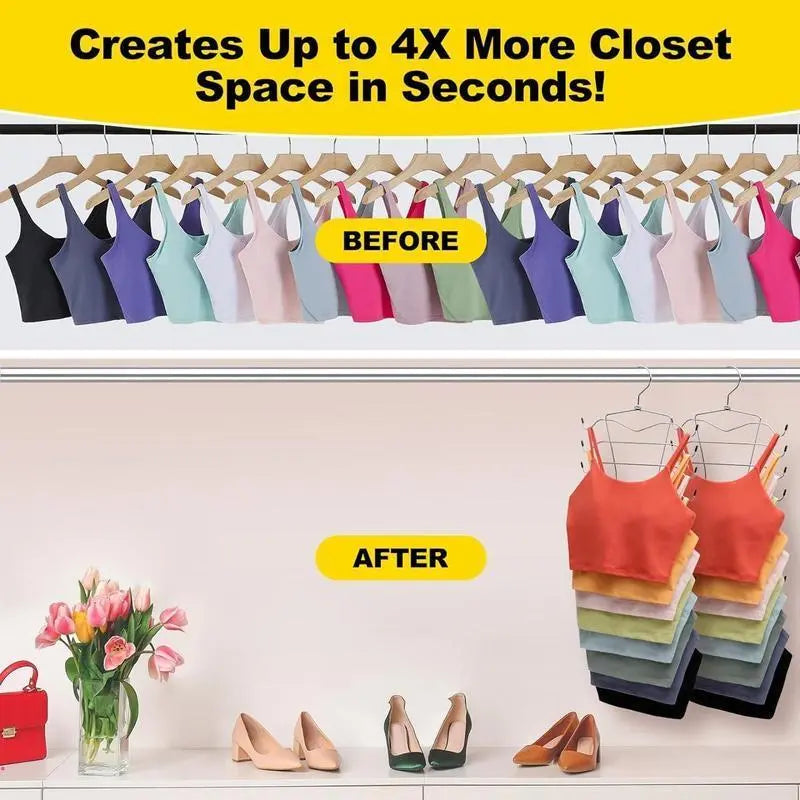 8 Layer Rotating Hanger, 2 Counts Foldable Underwear Hanger, Space Saving Clothes Hanger, Home Organizer for Bedroom, Closet, Wardrobe, Hanging, Storage Hanger, Rotatable Clothes Hanger, Space Saver Hangers
