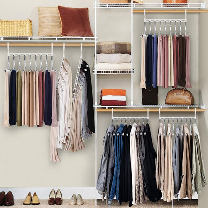 Upgrade 9 Layers Pants Hanger Space Saving Non-Slip Closet Organizer 2 Pack