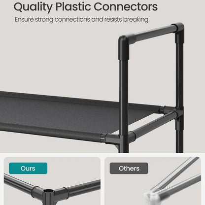 SONGMICS 5-Tier Shoe Rack, Shoe Storage for Hallway Closet, Slim and Space-Saving, Metal Frame, Non-Woven Fabric Shelves