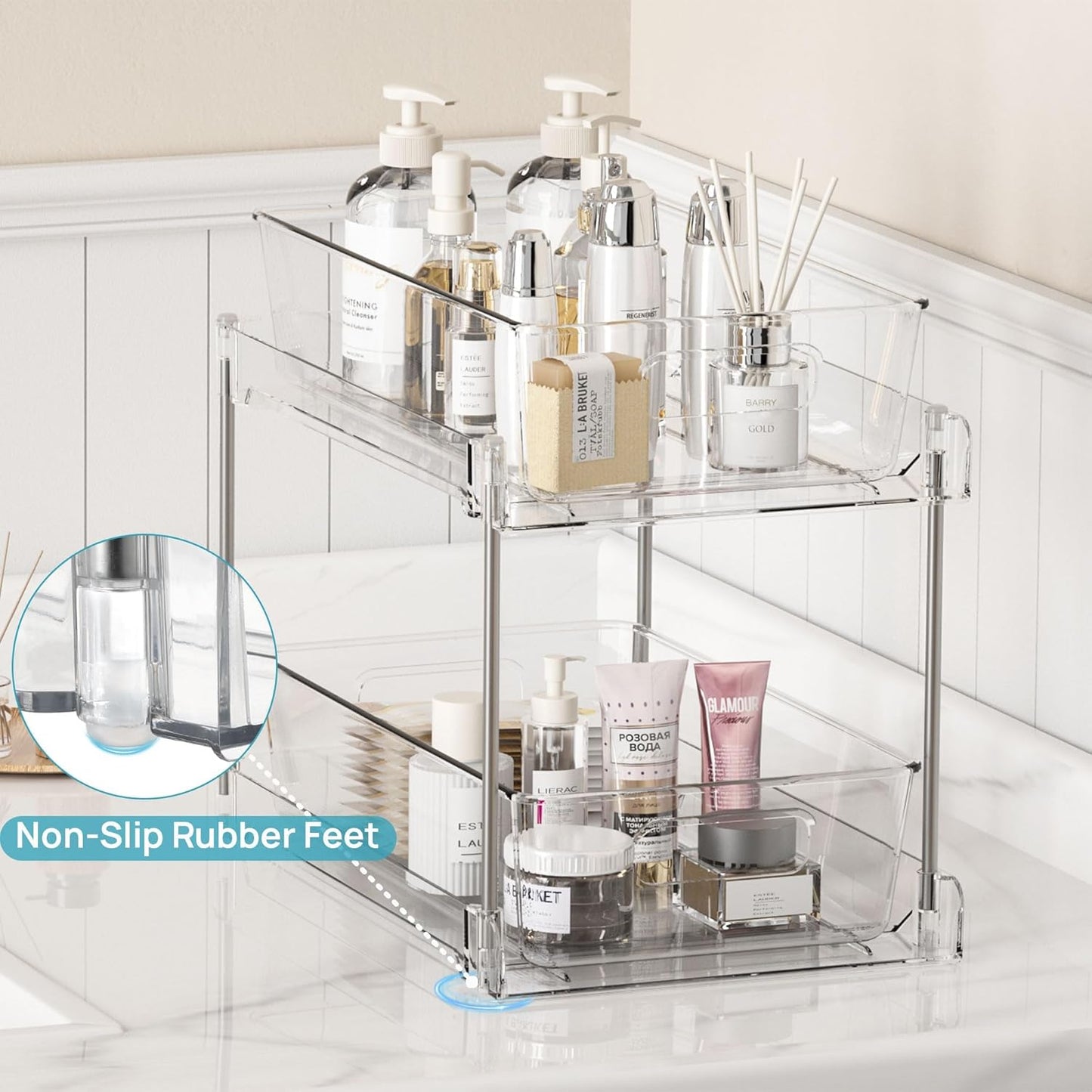 4-Pack Standard Under-Sink Bathroom Organizer