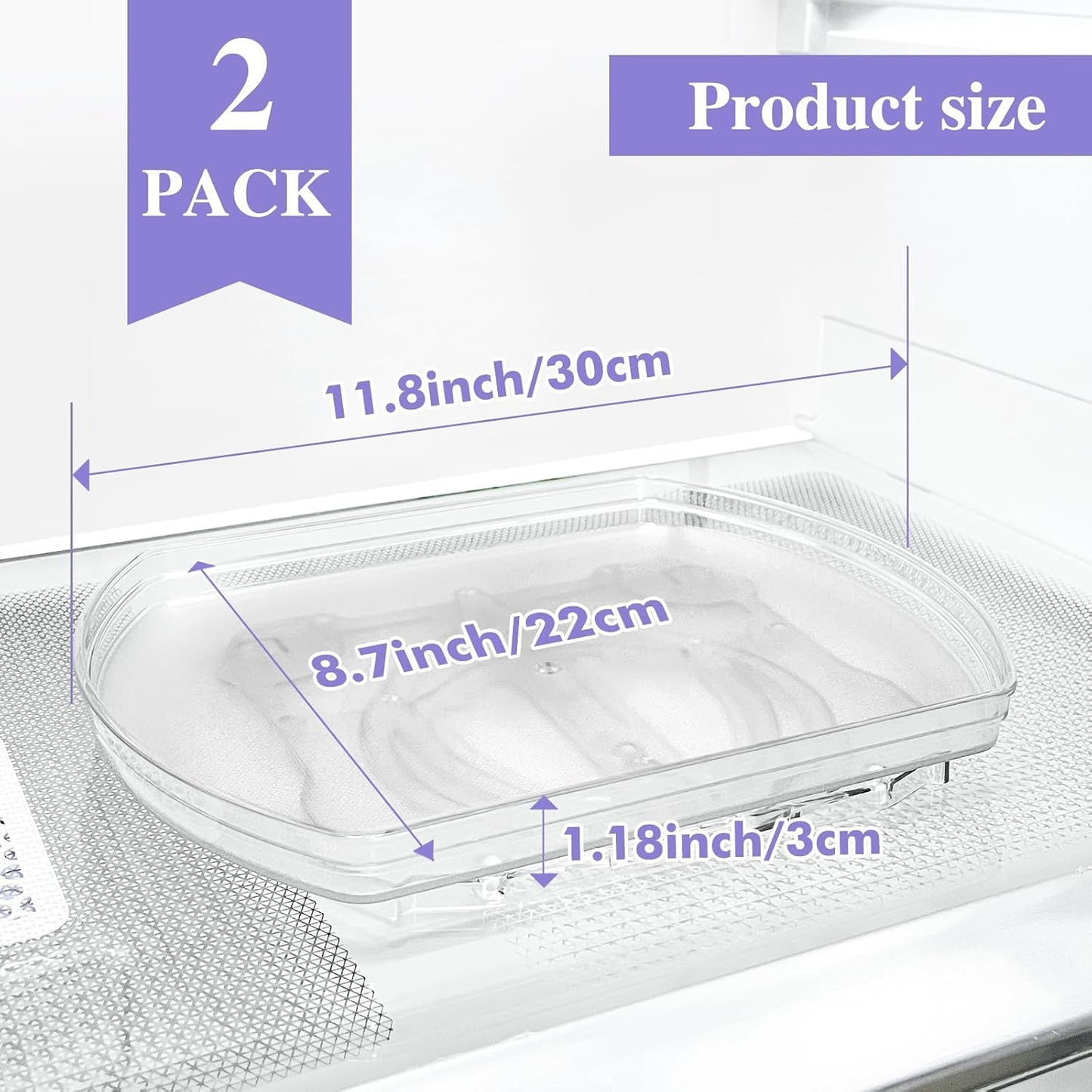 360° Rotating Lazy Susan Turntable Organizer - Versatile 11.8" x 8.7" Rectangular Storage Solution for Refrigerator, Cabinet, Pantry, and Kitchen Countertop