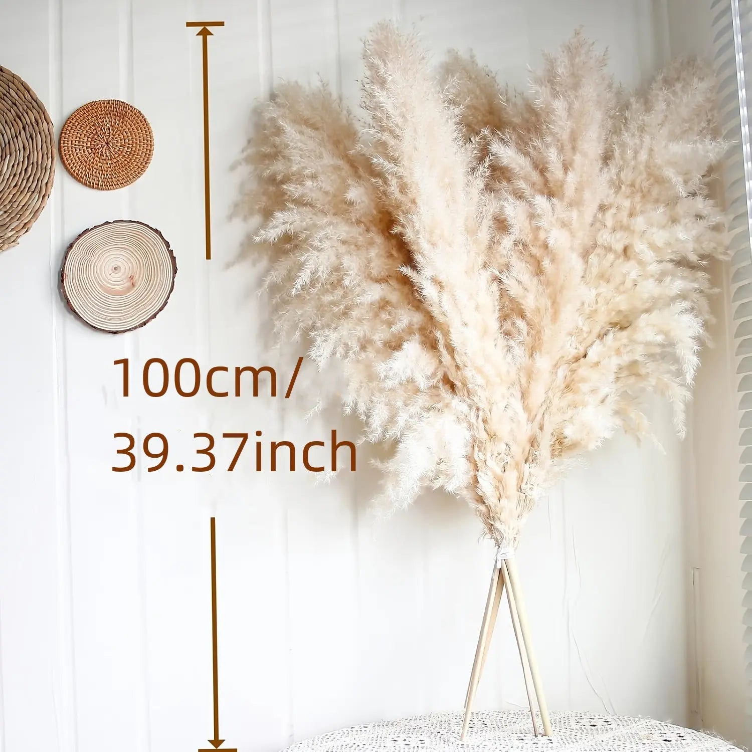40-Inch Natural Dried Pampas Grass Flower Bouquets - Fluffy Casual Boho Minimalist Aesthetic Home Decor, 16/20 Stems for Entryway Decor, Table Decoration