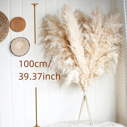 40-Inch Natural Dried Pampas Grass Flower Bouquets - Fluffy Casual Boho Minimalist Aesthetic Home Decor, 16/20 Stems for Entryway Decor, Table Decoration