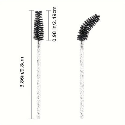 Disposable Eyelash Brush with Container, 40Pcs/Box Mascara Wands for Travel Eyelash Makeup, Portable Makeup Tools, Spoolie Accessories for Eyelash Extensions, Cosmetic Accessory, Makeup Brushes, Eyelash Tools, Cosmetics Makeup Tools
