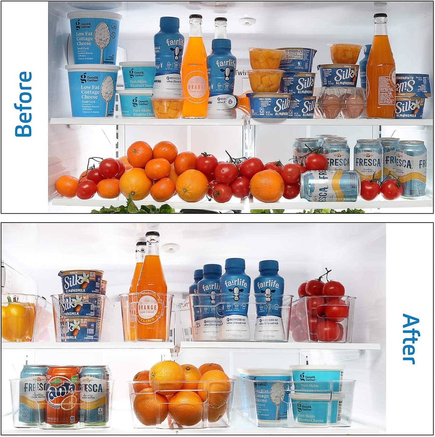 14-Piece Stackable Clear Acrylic Refrigerator and Freezer Organizer Set
