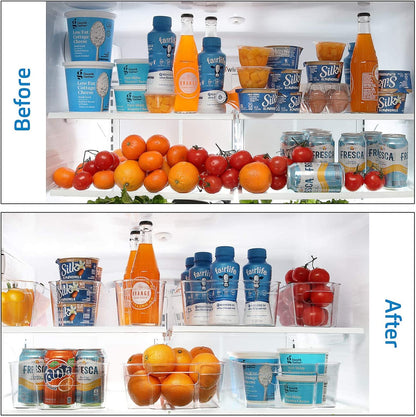 14-Piece Stackable Clear Acrylic Refrigerator and Freezer Organizer Set