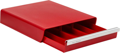 Single Serve Coffee Capsule Organizer, 30-Pod Capacity, 5-Row Design with 2-Inch Dividers, Countertop Storage Base (Coffee Maker Not Included), Red
