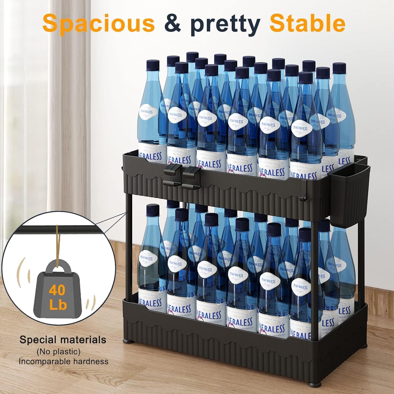 Under-Sink Organizer Set with Hooks and Hanging Cups for Kitchen Storage - 2-Pack