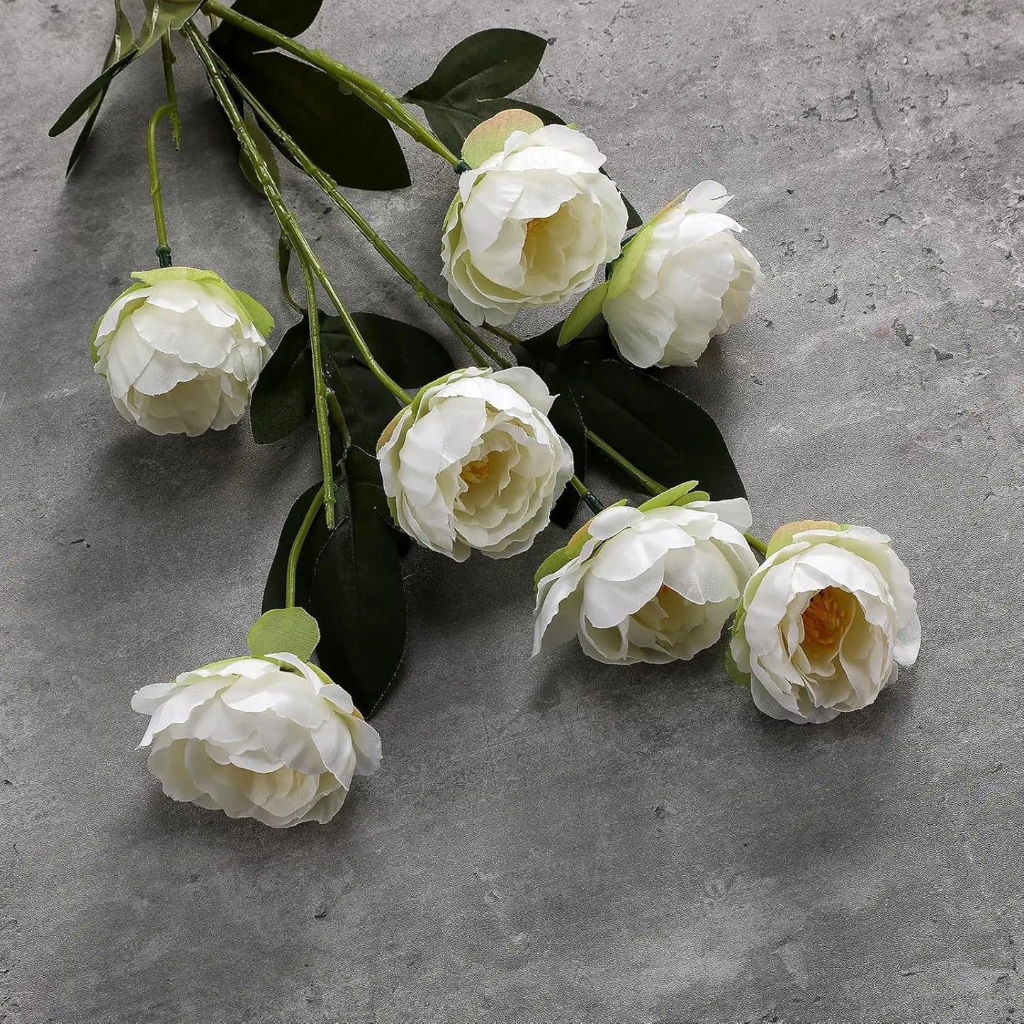 4 Artificial Peony Flowers for Vases, 28 Realistic Flower Heads, Long Stems, DIY Bouquets, Wedding Centerpieces, Home Decor, Faux Decorative Flowers, Faux Flower Decorations