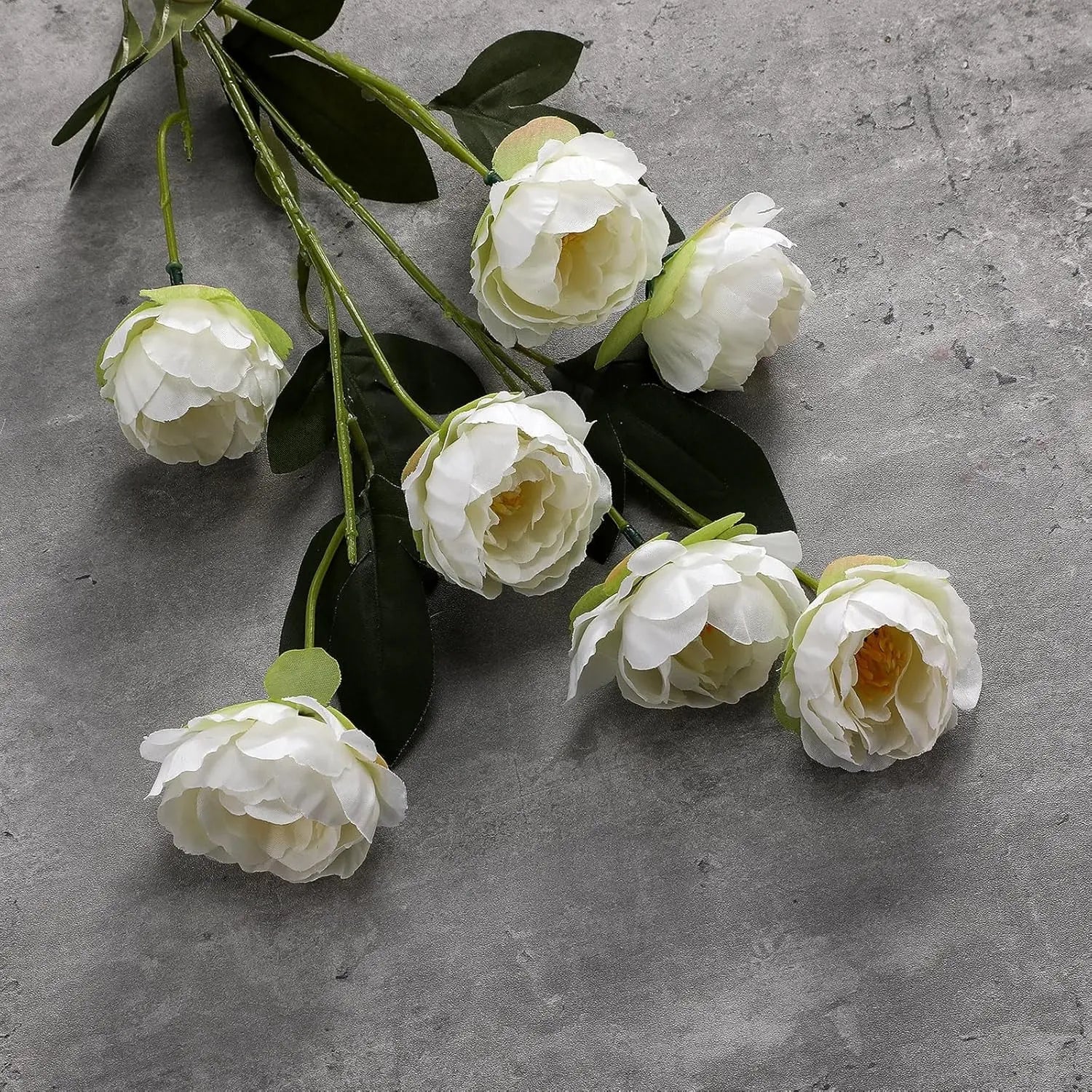 4 Artificial Peony Flowers for Vases, 28 Realistic Flower Heads, Long Stems, DIY Bouquets, Wedding Centerpieces, Home Decor, Faux Decorative Flowers, Faux Flower Decorations
