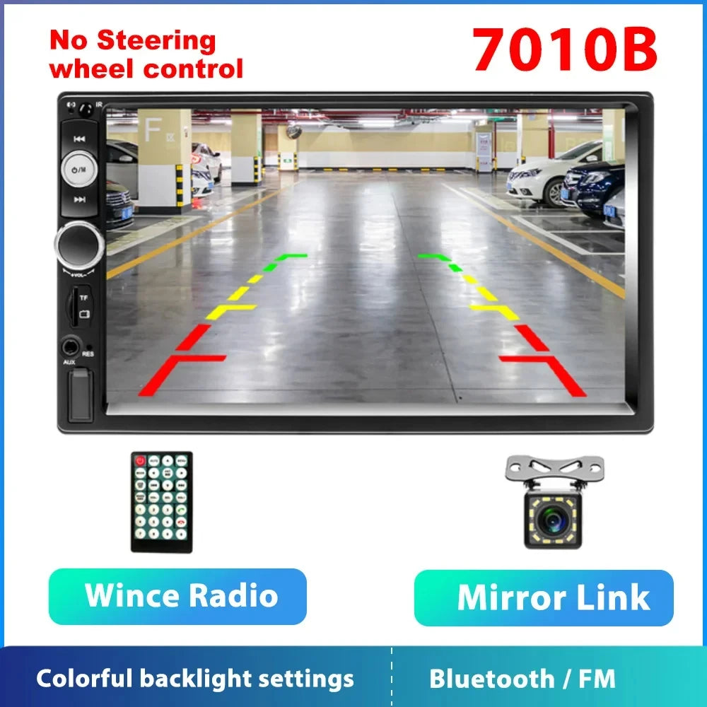 Podofo 2 Din Car Radio 7" HD Autoradio Multimedia Player 2DIN Touch Screen Auto Audio Car Stereo MP5 Bluetooth USB TF FM Camera