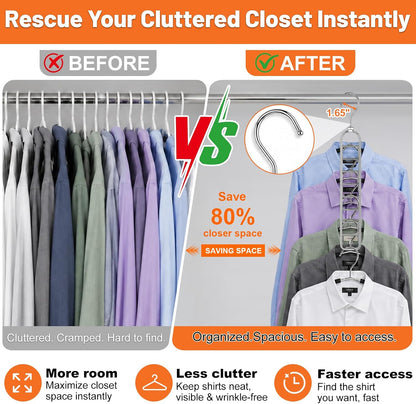 36-Hole Heavy Duty Space Saving Hangers for Closet Organizers and Storage