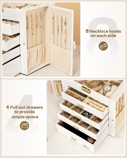 Premium 5-Layer Jewelry Organizer with Lock for Women’s Dresser