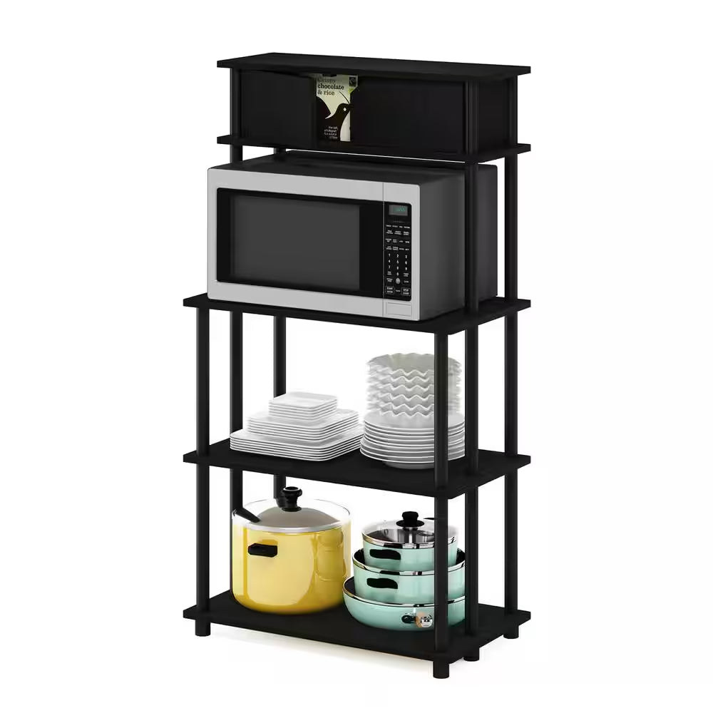 Turn-N-Tube Americano and Black Storage Shelf with Upper Cabinet