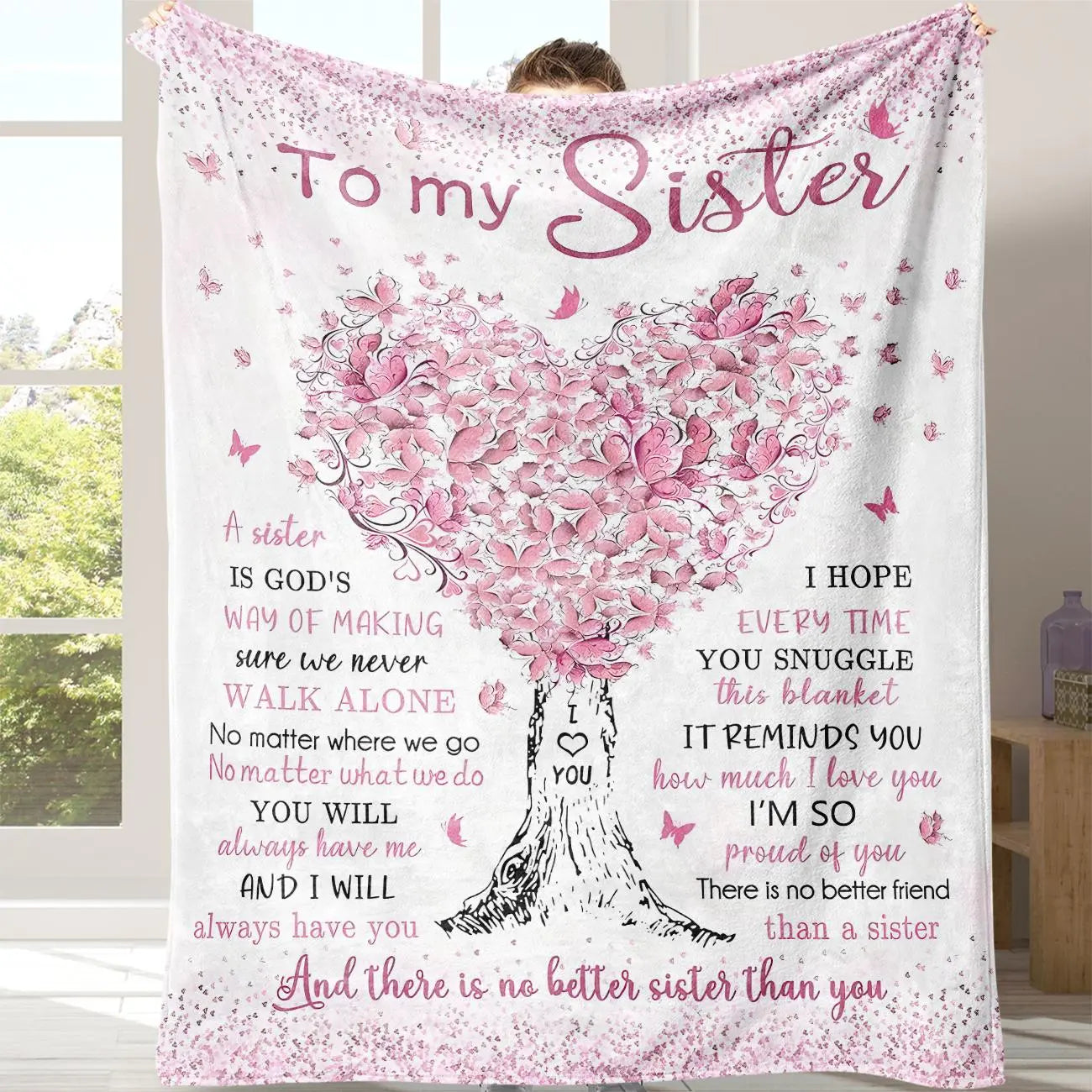 Soft Cozy Letter Slogan Print Throw Blanket with Storage Bag - Ideal for Home, Office, Travel, and Camping - Perfect Gift for Sisters