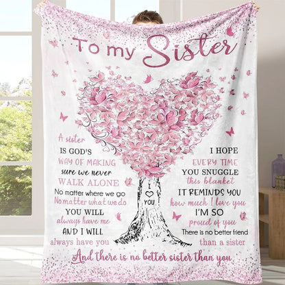 Soft Cozy Letter Slogan Print Throw Blanket with Storage Bag - Ideal for Home, Office, Travel, and Camping - Perfect Gift for Sisters
