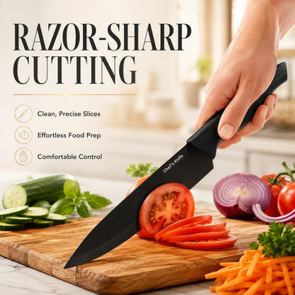 14-Piece Self-Sharpening Stainless Steel Knife Set with Storage Block and Ergonomic Anti-Slip Handles, Dishwasher Safe for Home Kitchen Use