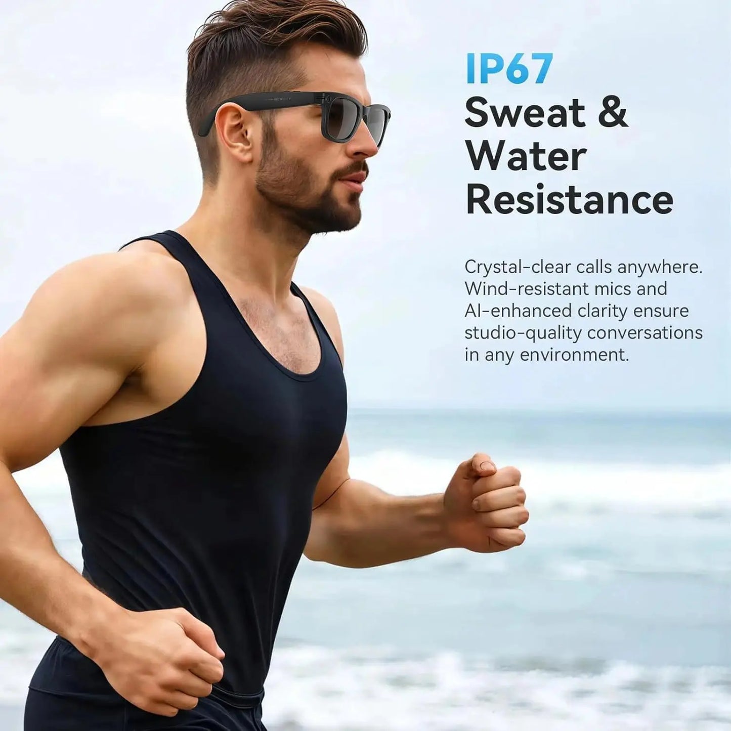 2026 New Wireless Wearable AI Smart Eyewear - 8MP Camera, Photo & Video Recording, Open-Ear HD Audio, Bluetooth Calls & Music, UV Protection, Multi-Language Translation, Button Control, Cool Tech Gadgets for Travel