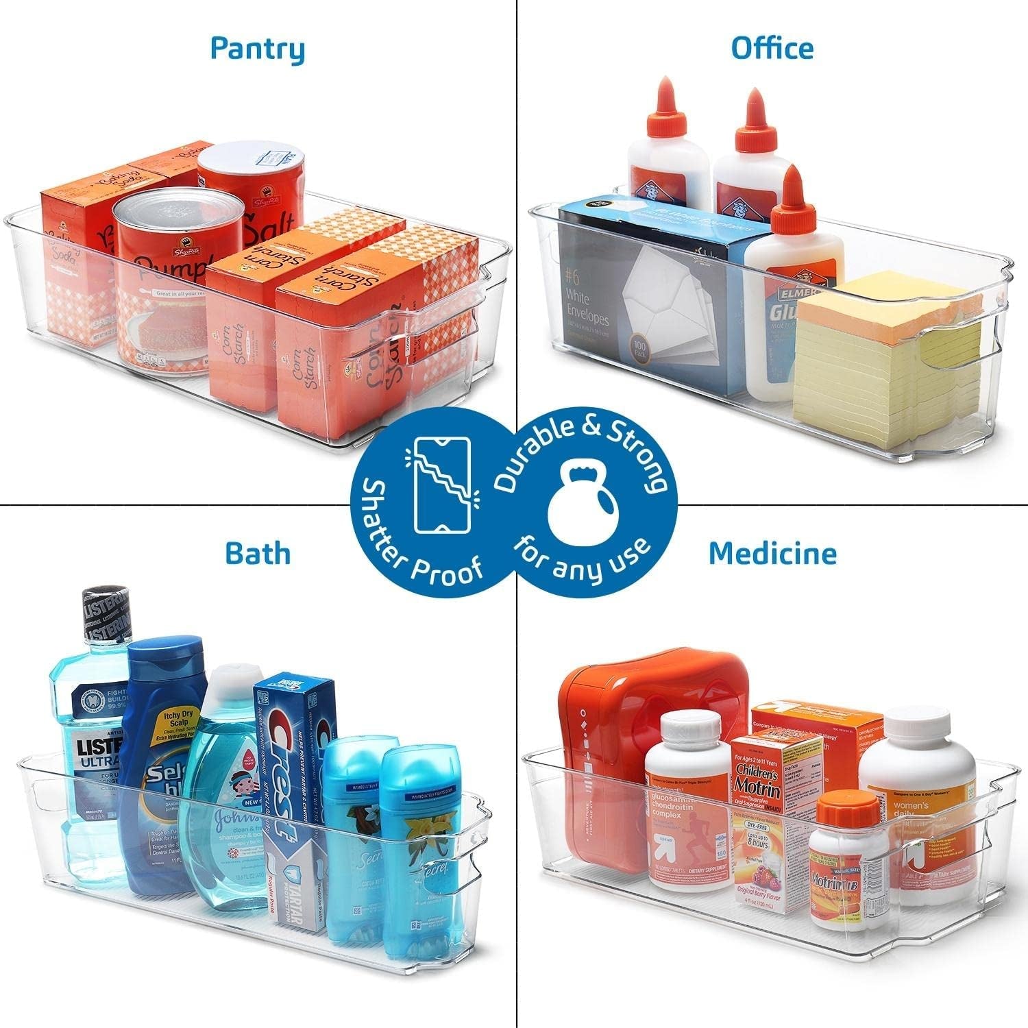 14-Piece Stackable Clear Acrylic Refrigerator and Freezer Organizer Set