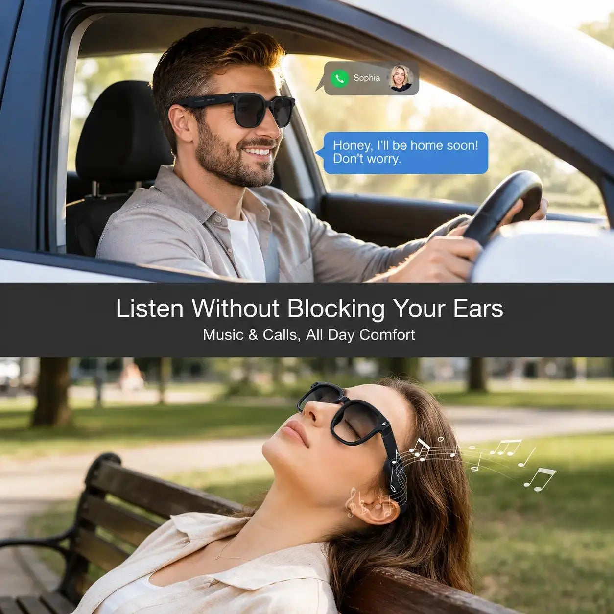 2026 New Wireless Wearable AI Smart Eyewear - 8MP Camera, Photo & Video Recording, Open-Ear HD Audio, Bluetooth Calls & Music, UV Protection, Multi-Language Translation, Button Control, Cool Tech Gadgets for Travel