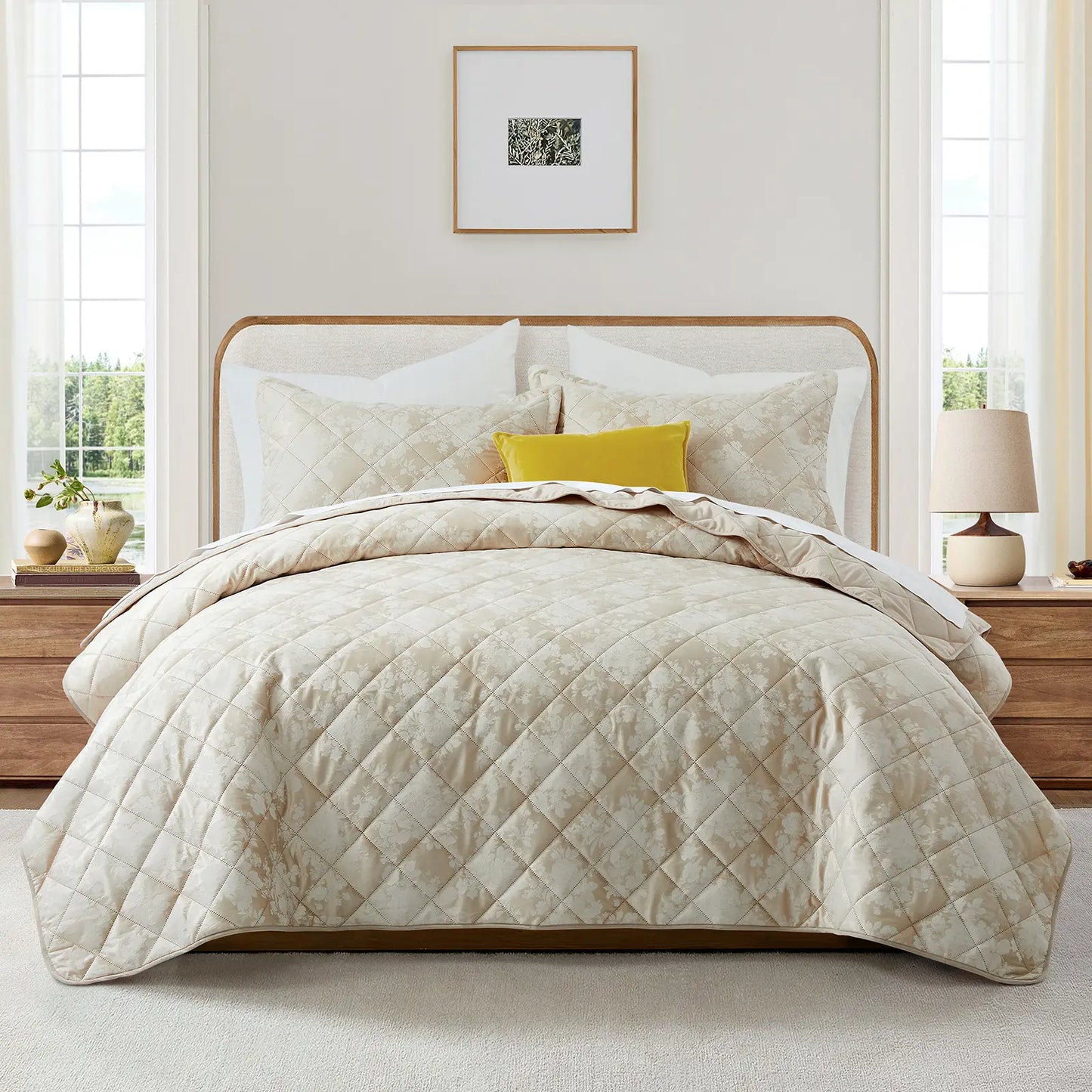 Transform your bedroom with the Imperial Homeware Floral Ultrasonic Bedspread Set! 🌸 Lightweight, breathable, and machine washable – perfect for all seasons. Available in Twin, Queen, and King sizes! 🛏️✨ #HomeDecor #Bedding #CozyVibes