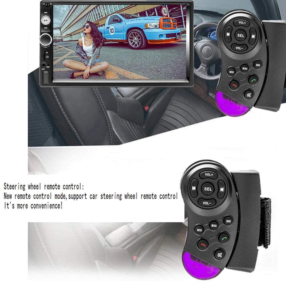 Podofo 2 Din Car Radio 7" HD Autoradio Multimedia Player 2DIN Touch Screen Auto Audio Car Stereo MP5 Bluetooth USB TF FM Camera