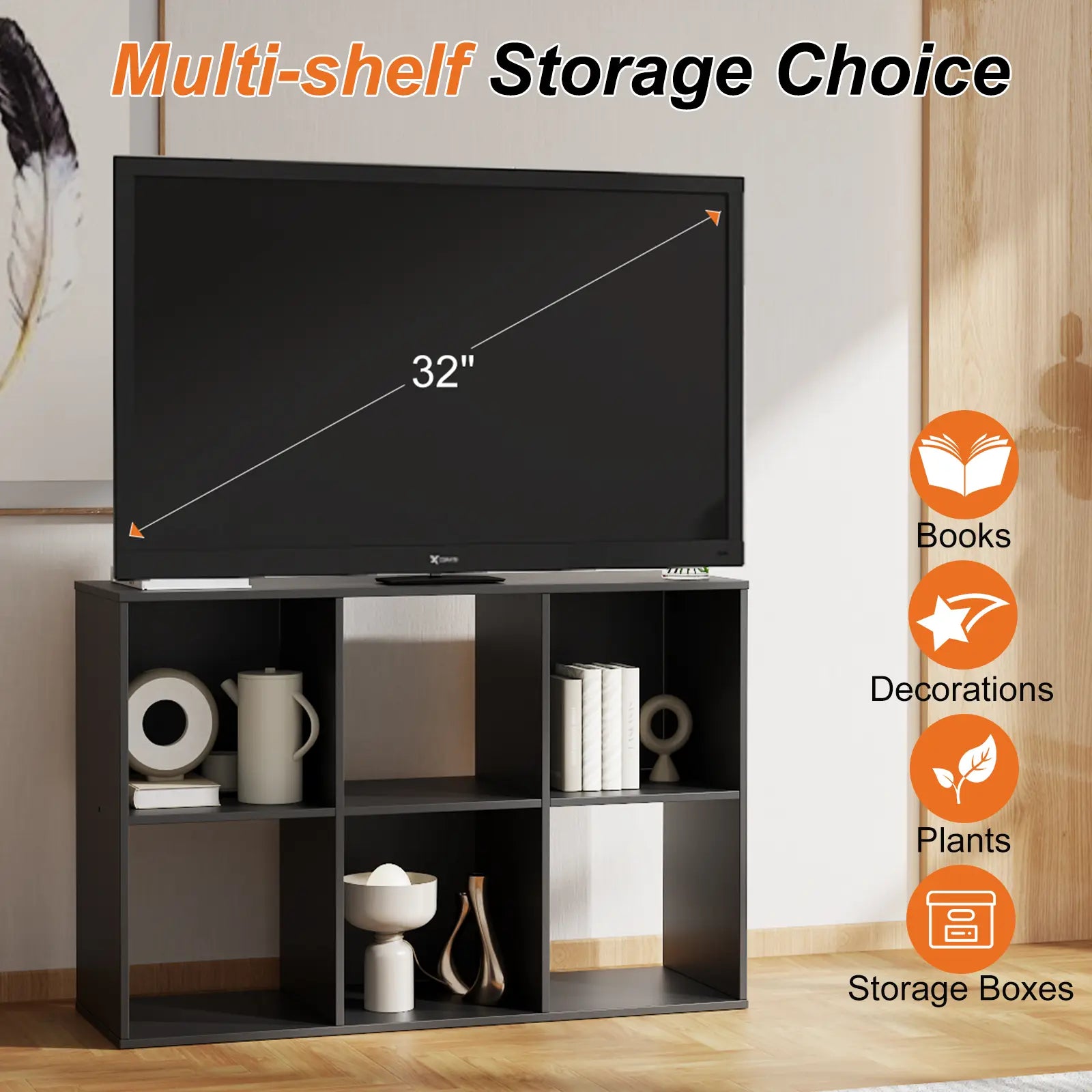 Cube Storage Organizer, Open Cube Bookshelf with Removable Back Panels, Stackable Display Bookcase for Living Room, Bedroom, Entryway