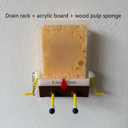 Cartoon Sponge Holder, 1/3 Counts Lightweight Plastic Sponge Drain Rack, Home Organizer for Bathroom, Dormitory & Hotel, Soap Dish, Bathroom Accessory #GLOBAL PICKS