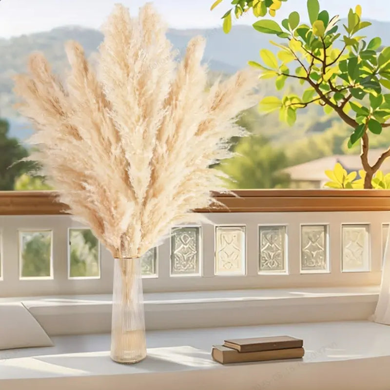 40-Inch Natural Dried Pampas Grass Flower Bouquets - Fluffy Casual Boho Minimalist Aesthetic Home Decor, 16/20 Stems for Entryway Decor, Table Decoration