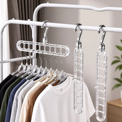9-Hole Smart Hanger, Closet Organizer, Space-Saving Hanging Solution with Durable, Non-Slip Design, Magic Hanger