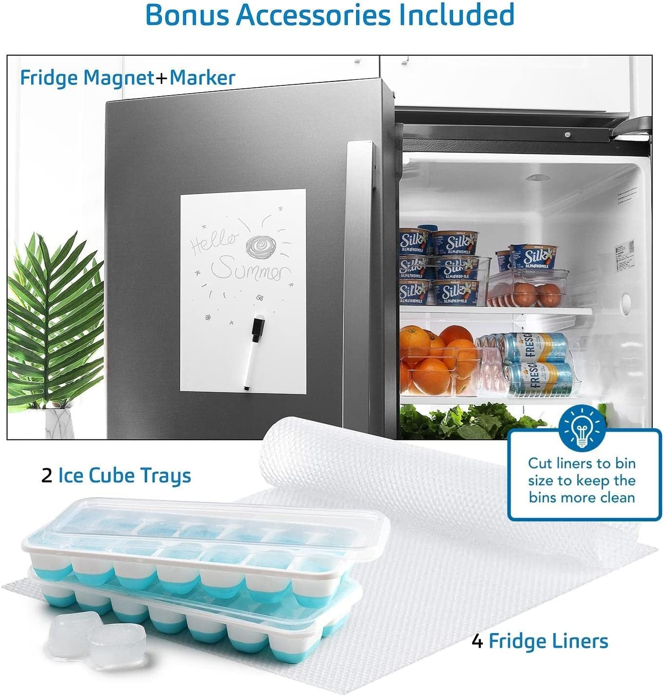 14-Piece Stackable Clear Acrylic Refrigerator and Freezer Organizer Set