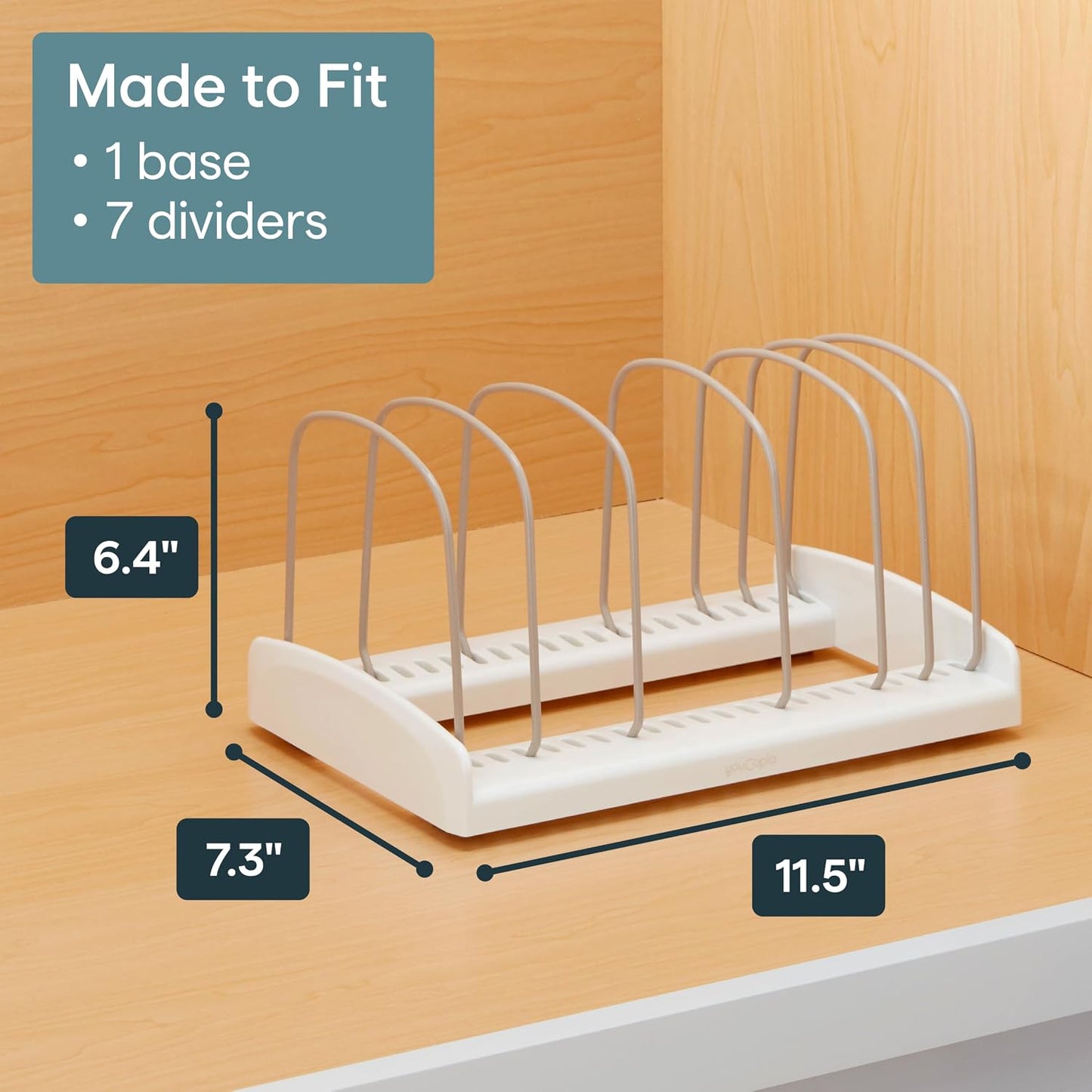 Storemore Adjustable Bakeware Rack with Dividers for Organized Baking Pan Storage