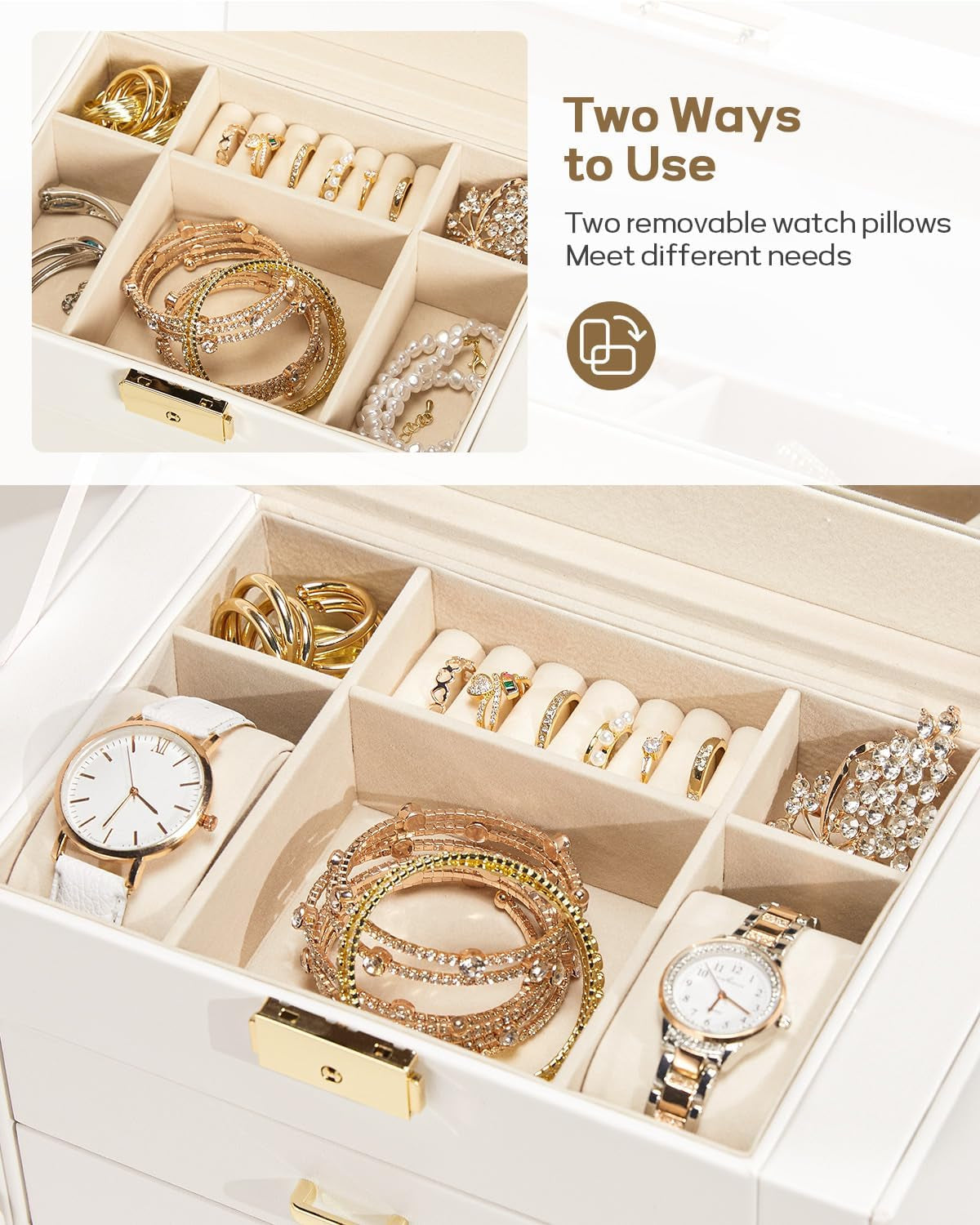 Premium 5-Layer Jewelry Organizer with Lock for Women’s Dresser