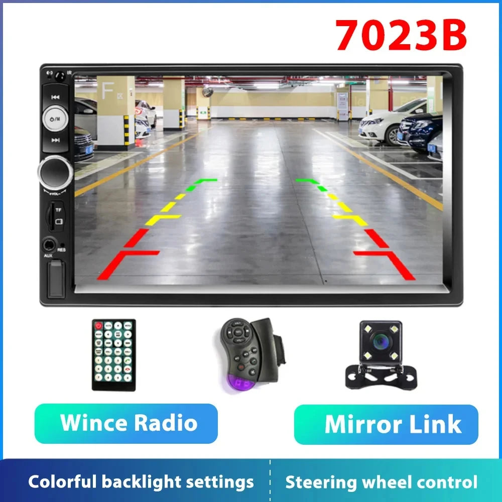 Podofo 2 Din Car Radio 7" HD Autoradio Multimedia Player 2DIN Touch Screen Auto Audio Car Stereo MP5 Bluetooth USB TF FM Camera