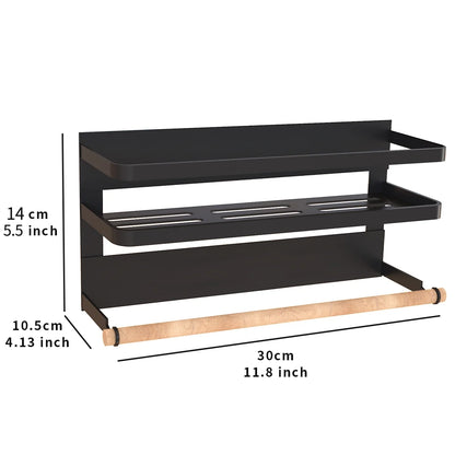 Magnetic Spice Rack and Paper Towel Holder for Refrigerator