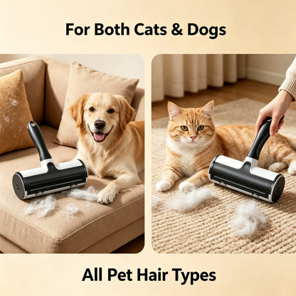 Reusable Pet Hair Removal Roller - Cost-Effective, Self-Cleaning, Portable Dog & Cat Grooming Tool with Lint Remover Mitts for Couch, Furniture, Speeds up Cleaning