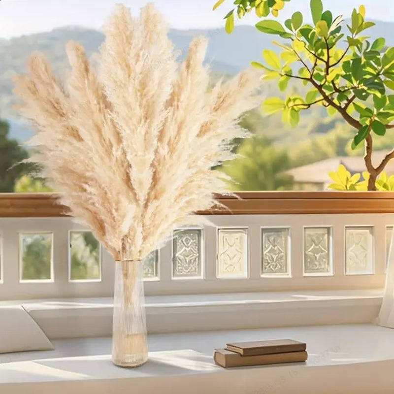 40-Inch Natural Dried Pampas Grass Flower Bouquets - Fluffy Casual Boho Minimalist Aesthetic Home Decor, 16/20 Stems for Entryway Decor, Table Decoration