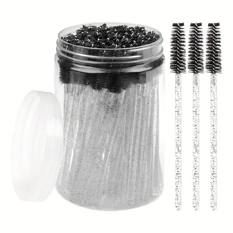 Disposable Eyelash Brush with Container, 40Pcs/Box Mascara Wands for Travel Eyelash Makeup, Portable Makeup Tools, Spoolie Accessories for Eyelash Extensions, Cosmetic Accessory, Makeup Brushes, Eyelash Tools, Cosmetics Makeup Tools